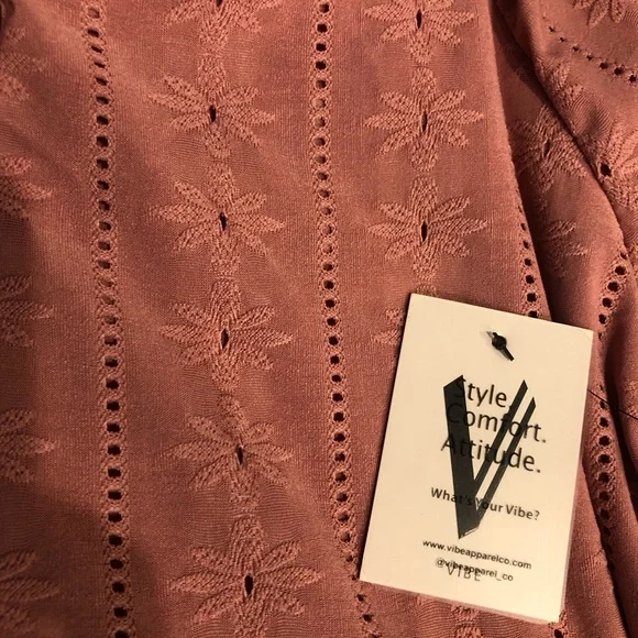 NWT | Vibe Sportswear Babydoll Eyelet Long Sleeved Mini Dress - Picture 10 of 13